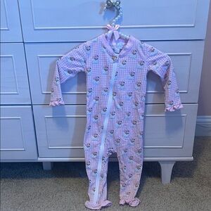 Pink vintage Santa toddler pajamas